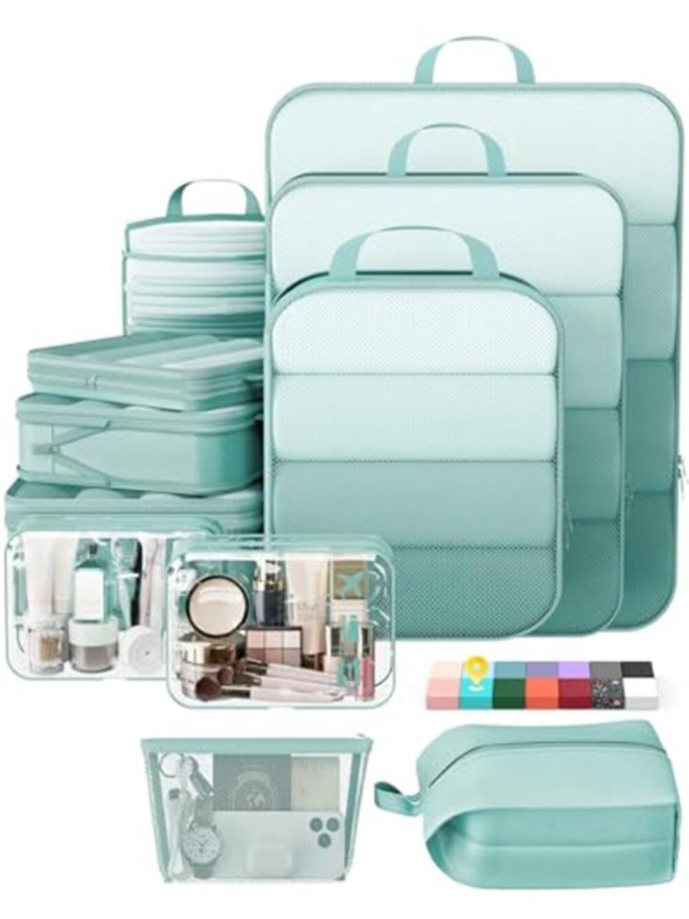 Compression Packing Cubes Travel Organizer Set Luggage Storage Bags 11Pc